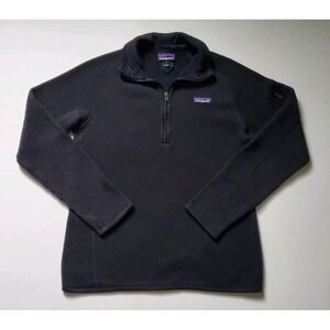 Patagonia Womens Better Sweater 1/4 Zip Fleece Pullover Black Size M